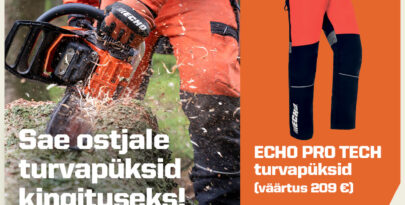 Ostes kampaania perioodil ECHO mootorsae, saad ECHO PRO TECH turvapüksid kingituseks!