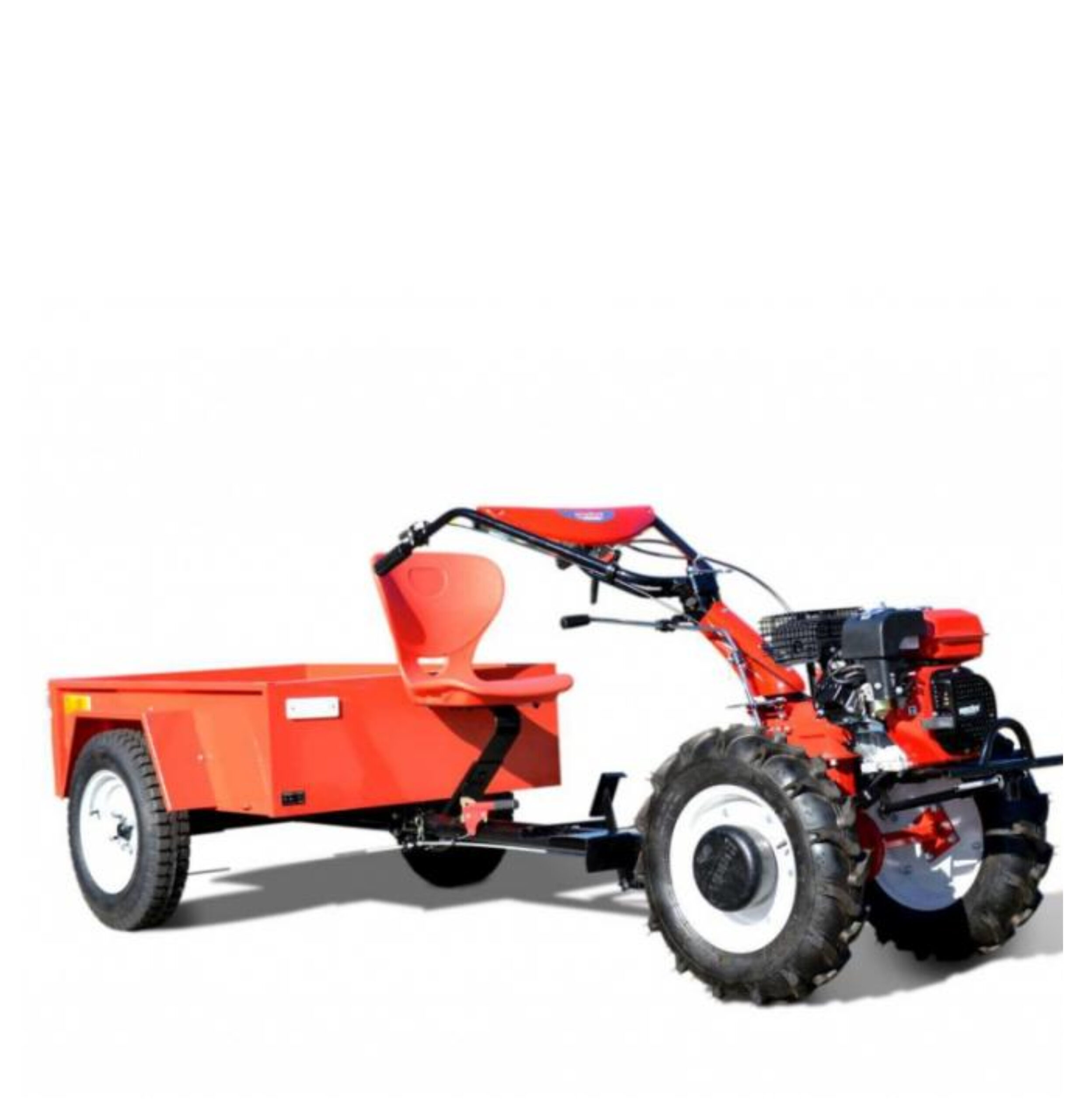 TOP! Mullafrees / motoplokk Hecht 7100 koos järelkäru ja kummiratastega (KOMPLEKT)